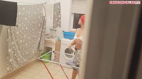 Surprise Sex with My Roommate in the Backyard, Ending with a Cumshot in Her Mouth