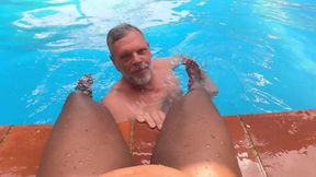 The Taboo Dip, Interracial Couple Nearly Get Caught Having a Moment at the Pool