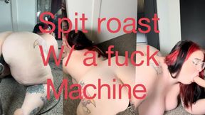 Spit roast with fuck machine