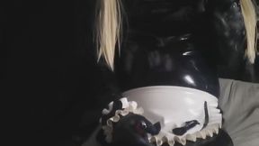 Smoking sexy maid All in rubber