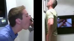 Straight guy fooled into hot gay bj through gloryhole