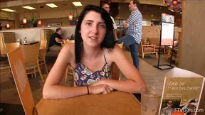 Dark-Haired Lexi Plays Naughty Games with Vegetables at Public Store