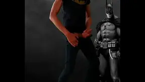 Batmans Steamy Solo Workout Turns into a Hard-Core Masturbation fantasy – GayPornTube 18+