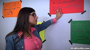 Mia Khalifa teaches deep throat in hot action