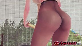 Sexy Tatsumaki with Big Tits in Pantyhose 3D Hentai - Bondage Deepthroat &mdash;  Sitting Titfuck with Licking Big Dick Service Standing Handjob Stroking for Cumshot