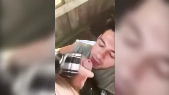 Latino hunk gives passionate blowjob and swallows cum
