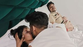 Indian Threesom Video Had hardcore sex with friend in front of husband, Fuck her pussy Desi Hindi Audio