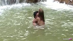 Hot Latin Shemale Fucked Outdoors by the Water Anal
