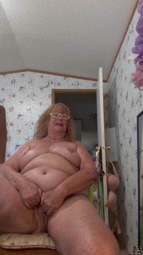 Masturbation, Wetness, and Moans for Granny