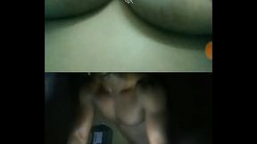 Watching my boyfriend fuck my best friend while I play with my huge boobs. Wish I was there but I'_m out of town