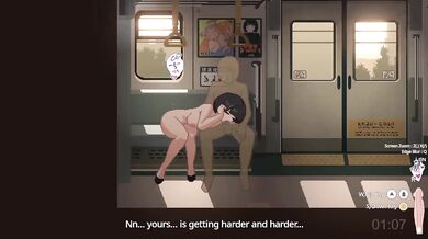Pixel babe gets railed raw on a sex train with big tits bouncing