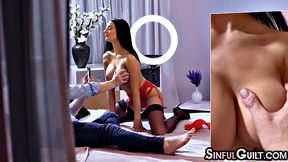 Big-titted lingerie babe pounded by lover