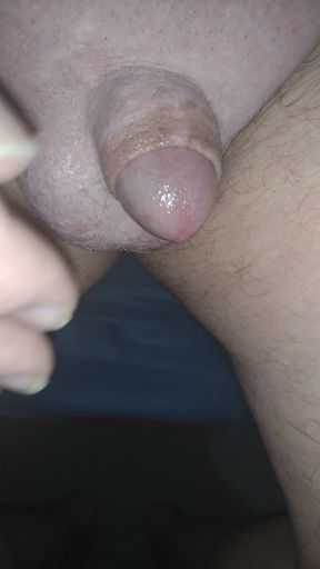 Rubbing my tiny clitty like a girl mm so nice!