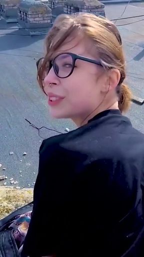 Emotional moment from &quot;High-Rise Outdoor Fuck - Flash Natural Tits&quot;