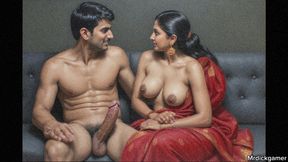 Indian banglore aunty Priya fucking with her husband&#039;s friends