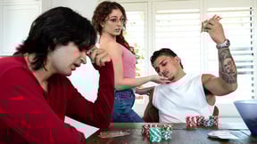 Poker game with high stakes for teen couple and then he lost