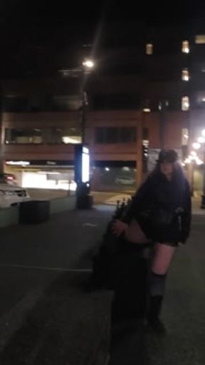 Milf rubs pussy in public to NYE bells and cums when almost caught