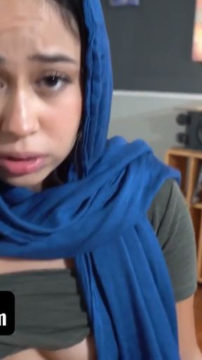 Hijab Hookup - Naughty Teen Offers Her Middle-Eastern Pussy To Stepbro To Keep His Mouth Shut   Clip 2