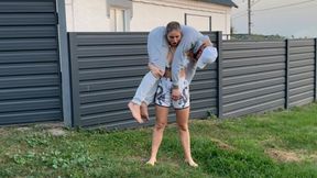 wanted to touch the goddess, you will be punished and then I will carry you for a walk in my strong arms
