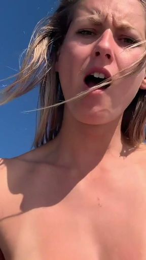Sexy couple has sex on the beach while wearing thongs   Clip 2