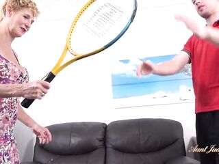 AuntJudysXXX - Breasty 57yo Molly Screws her Tennis Instructor