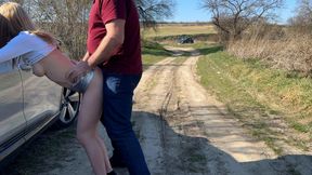 [WITH FACE] Outdoor sex & cumwalk