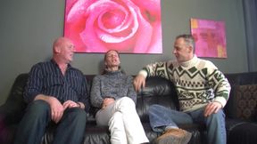 Horny Woman Sucks Two Cocks Alternately