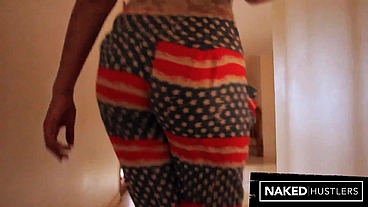 Latina Colombian sucking black dick on the 4th of JULY