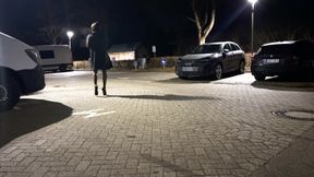 Walk in my black transparent Latex pantyhose with high heels