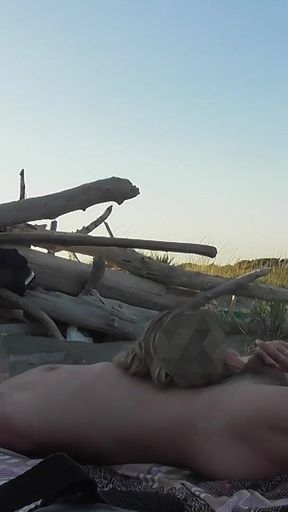 French Teacher Masturbates Student Bull on Public Nudist Beach Caught by Voyeur Jerking Huge Cock