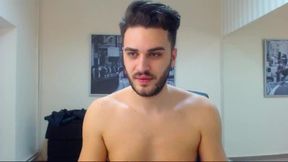 Hot Guy Jerks, Strokes and Cum, Beautiful Eyes