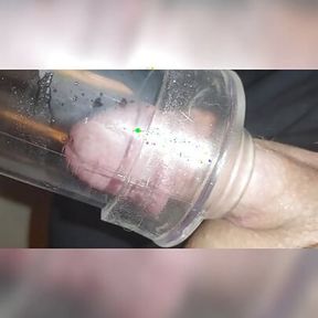 German chubby Bareboybreeder uses a extrem Pump and fucks a selfmade Stroker