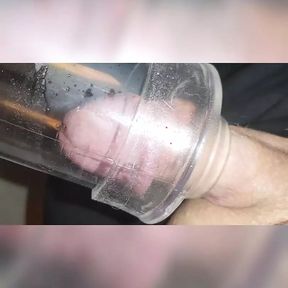 German chubby Bareboybreeder uses a extrem Pump and fucks a selfmade Stroker