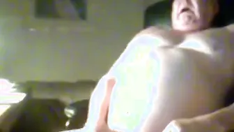 Mature bear daddy solo masturbation and cumshot on webcam