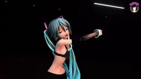 Hatsune Miku Dancing In Sexy Black Tight Clothes (3D HENTAI)