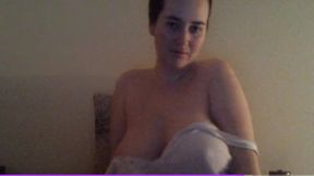 Maybe the cutest striptease you ever seen, Stripping off a lot of clothes, Tits showing, topless, Do you like the view of my big, beautiful, natural breasts? Of course you do!