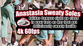 4K | Adidas Campus Sneakers Foot Fetish Nylon Sweaty Feet Stinky Nylons Cheese Smell Toes Close Up Anastasia Sweaty Soles Toe Sauna Scent copy