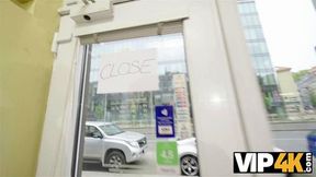 VIP4K Blonde and shy salesgirl Rika Fane turns out to be a brunette sex demon