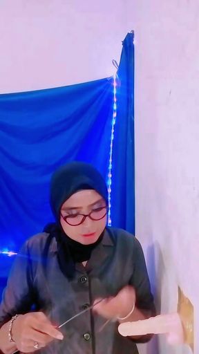 Hijab Teacher Checks and Disciplines Student's Cock