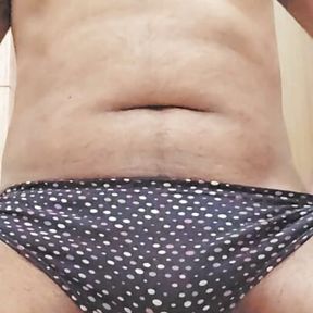 Played with new underwear and then masturbate