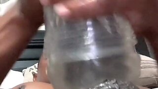 Fleshlight pov with big black cock