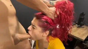 Obedient Sucking and Rough Sitting in the Office