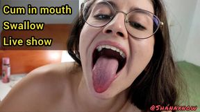 SHANAXNOW BLOWJOW CUM IN HER MOUTH SWALLOWING ALL