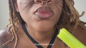 Temptress Mango in The Sounds of Desire - Mouth Fetish, Chewing ASMR, Food Play, Teeth Fetish