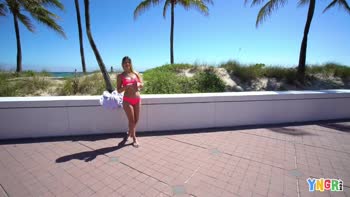 Beach Pickup Turns Steamy: Leah Lee's Sun-Kissed Seduction