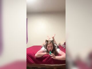 Femboy maid gets caught playing Project QT and has to be punished