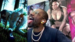 transgender bunny cosplayer hands free cumming with a carrot stuck up her tasty slutty ass hole, ai generated