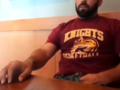 Bearded Bro Public Jerk Off in A Coffee Shop