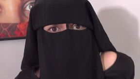 Cum on her ebony niqab