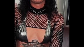 Tattooed petite Anal Slut Rides Rough - POV Cowgirl Creampie Latex